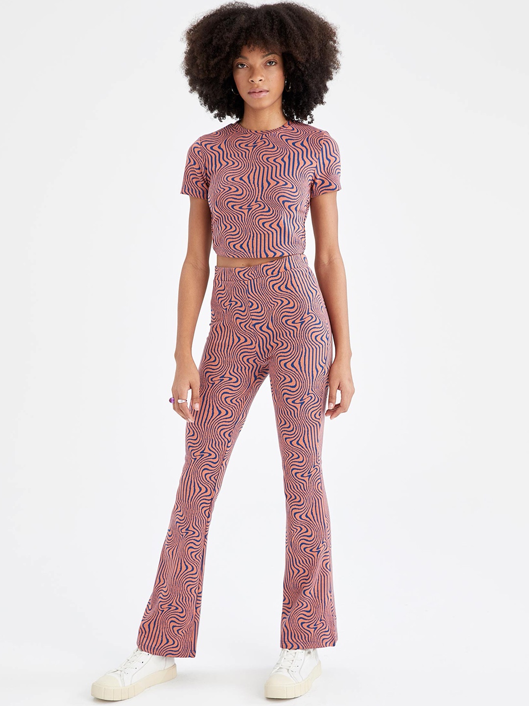 

DeFacto Women Animal Printed Trousers, Pink
