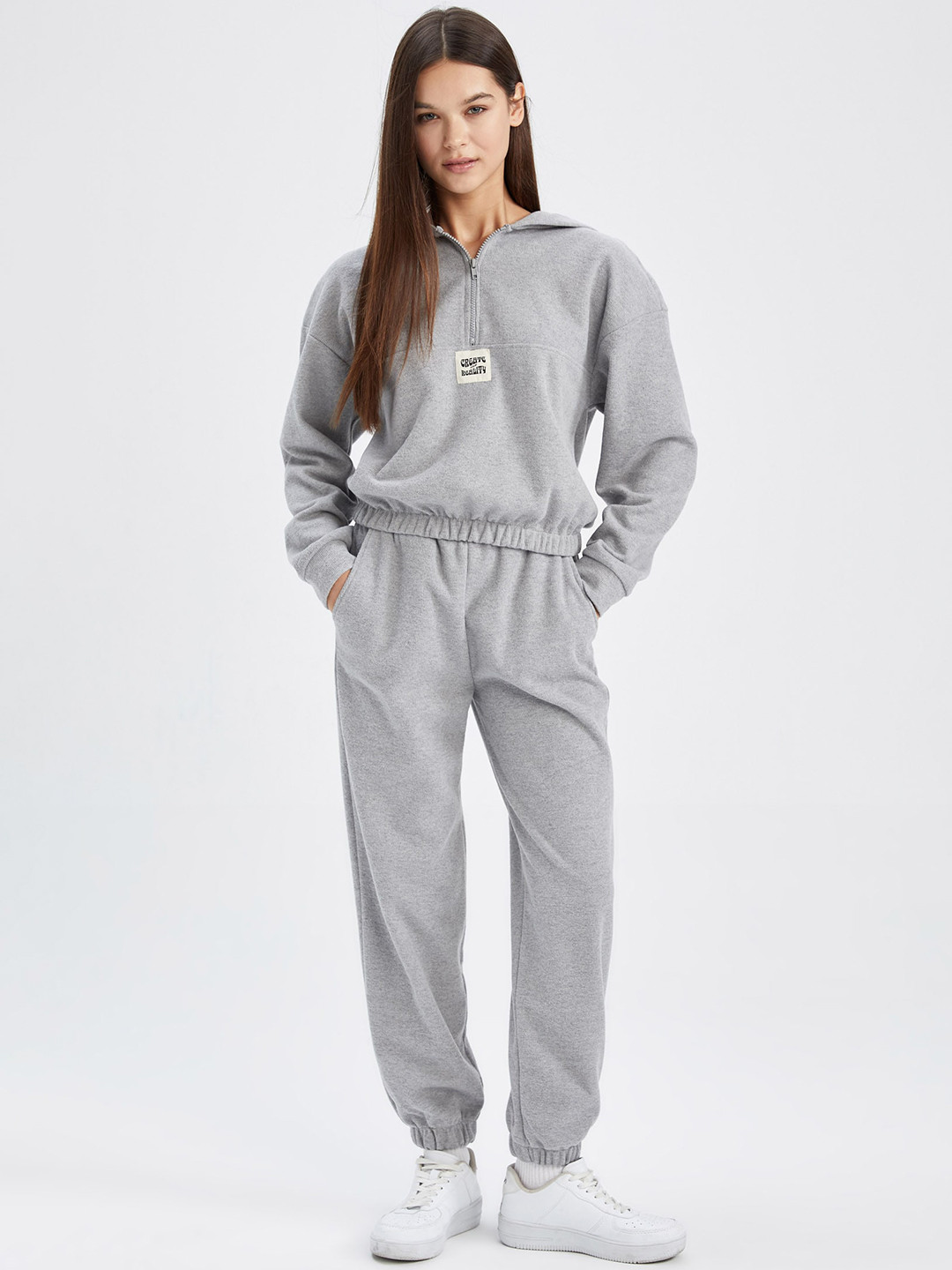 

DeFacto Women Cotton Joggers, Grey