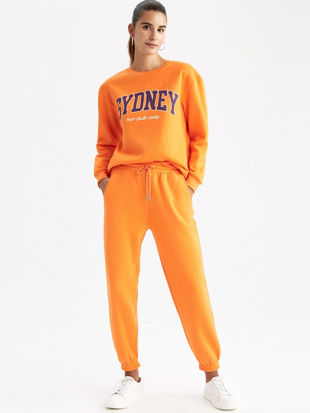 

DeFacto Women Cotton Joggers, Orange