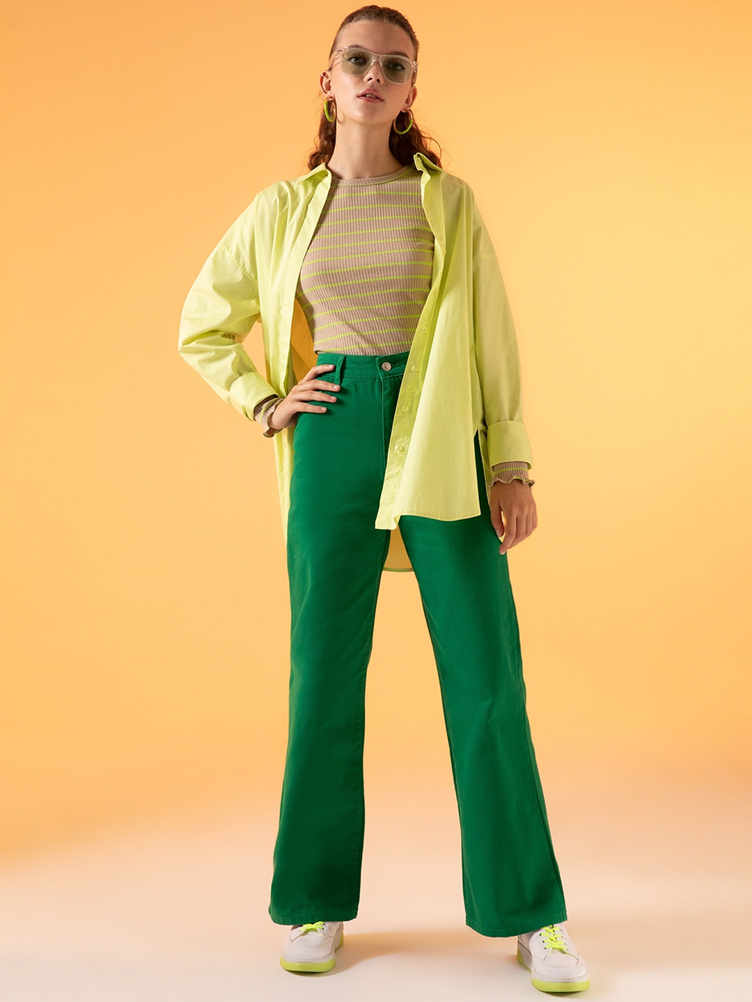 

DeFacto Women Green Straight Fit Jeans