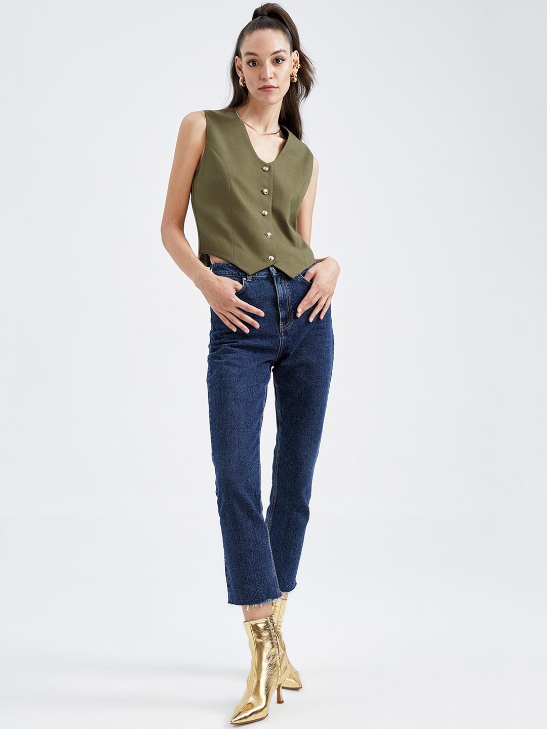 

DeFacto Women Cropped Jeans, Blue
