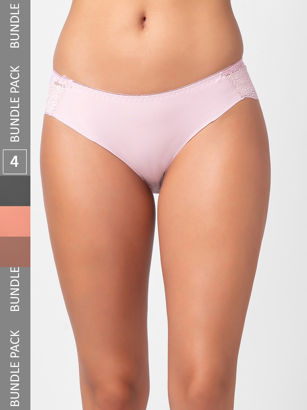 

FashionRack Women Pack Of 4 Assorted Hipster Briefs
