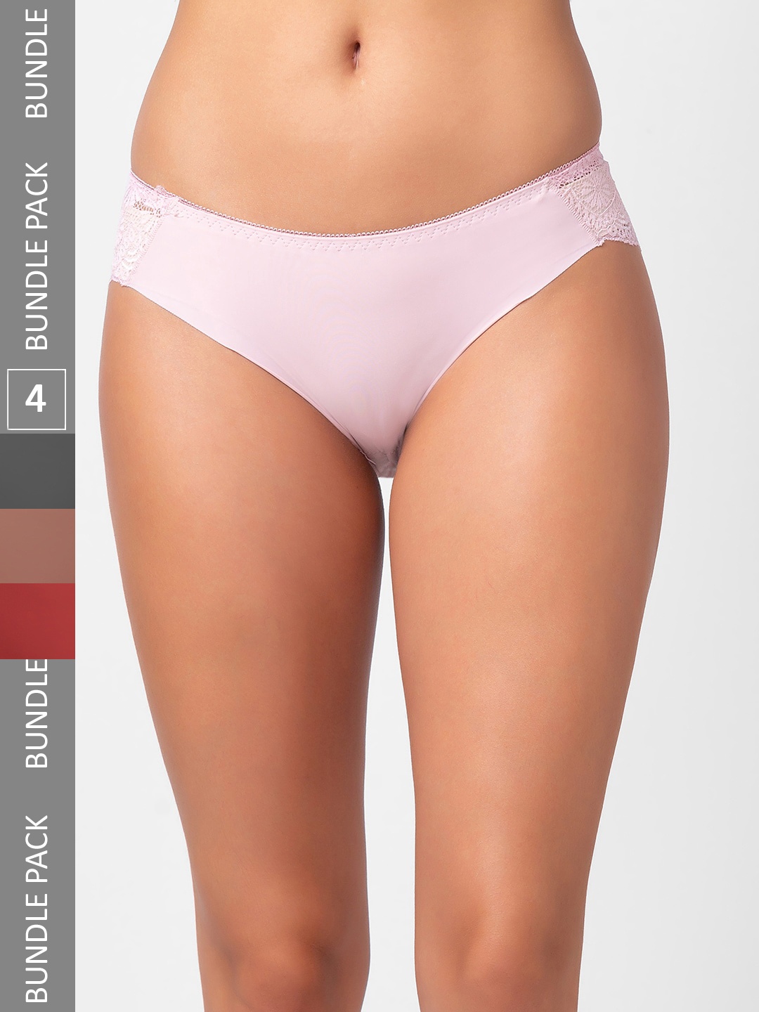 

FashionRack Women Pack Of 4 Assorted Hipster Briefs