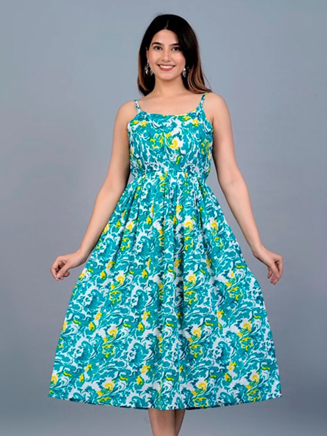 

FABISTA Floral Midi Dress, Green