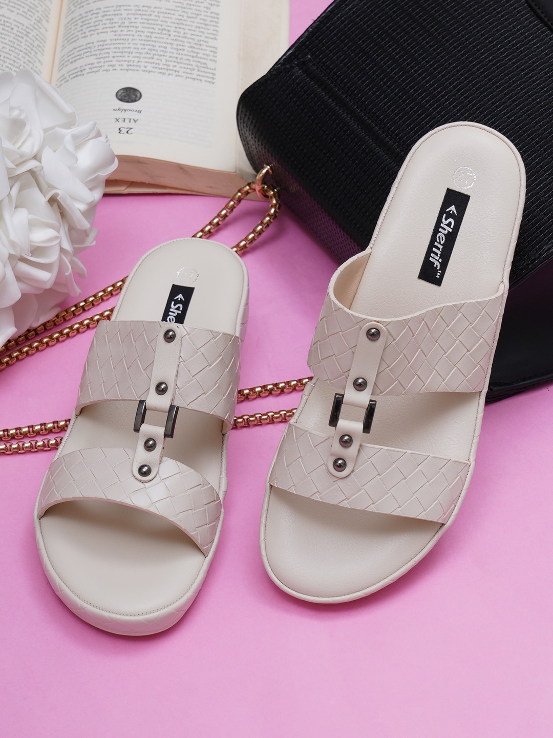 

Sherrif Shoes Women Wedge Sandals, White