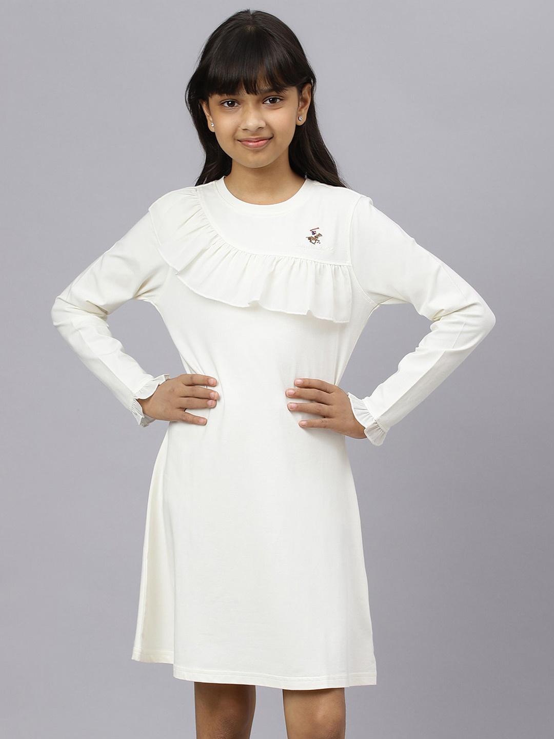 

Beverly Hills Polo Club A-Line Cotton Dress, Off white