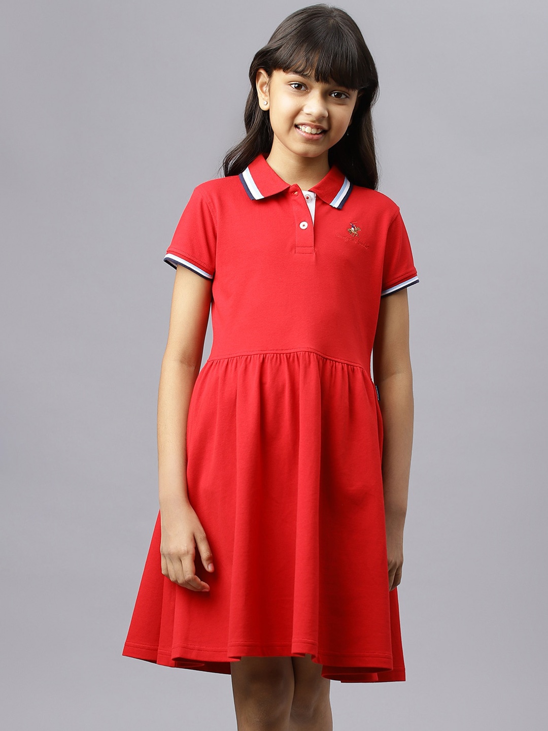 

Beverly Hills Polo Club Girls Shirt Dress, Red