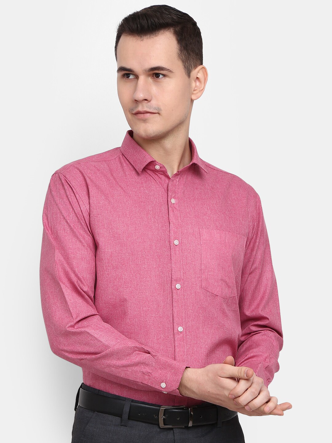 

V-Mart Men Classic Cotton Formal Shirt, Pink