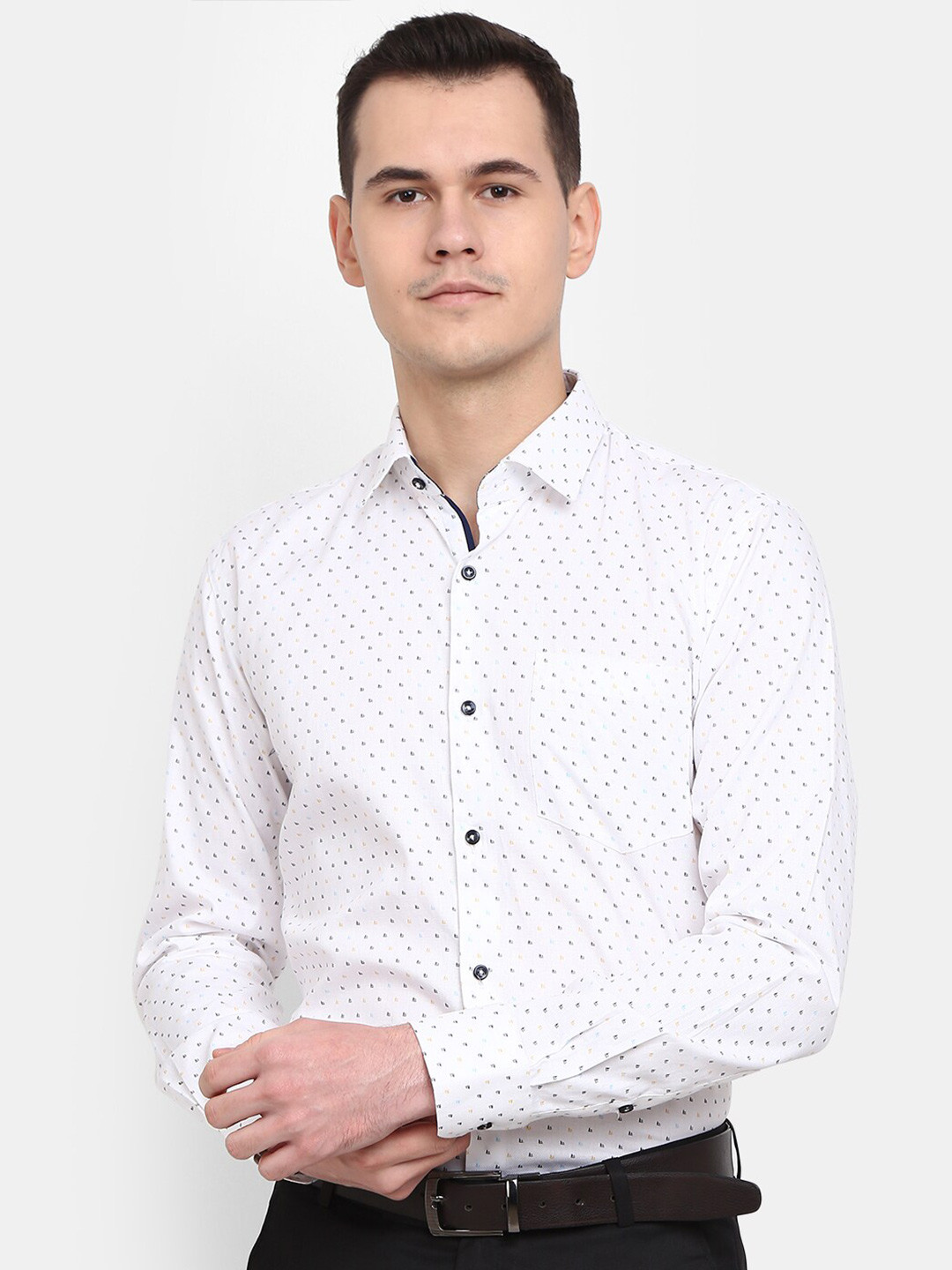 

J White by Vmart Men Classic Printed Formal Cotton Shirt