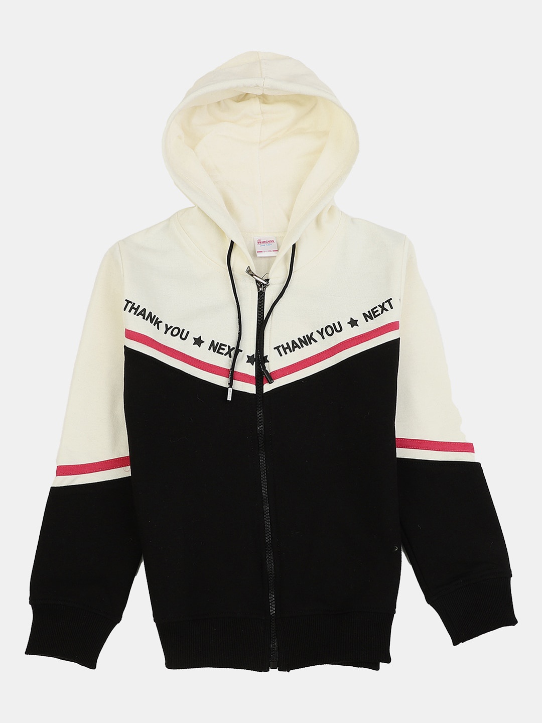 

V-Mart Girls Colourblocked Wool Hooded Sweatshirt, Black