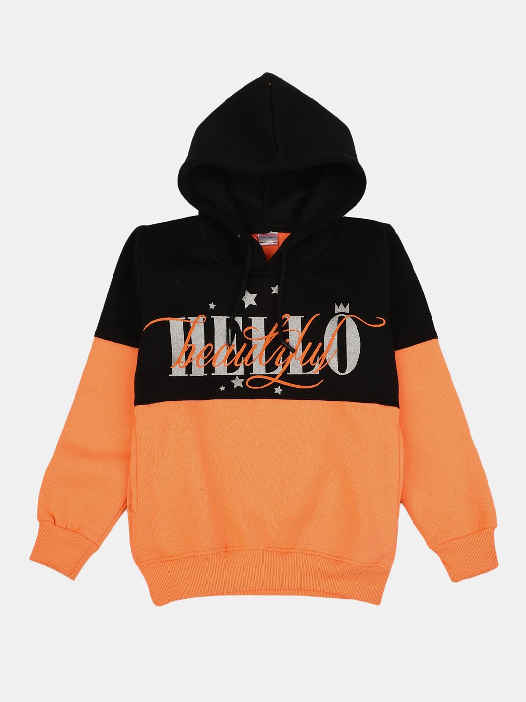 

V-Mart Girls Printed Hooded Sweatshirt, Orange