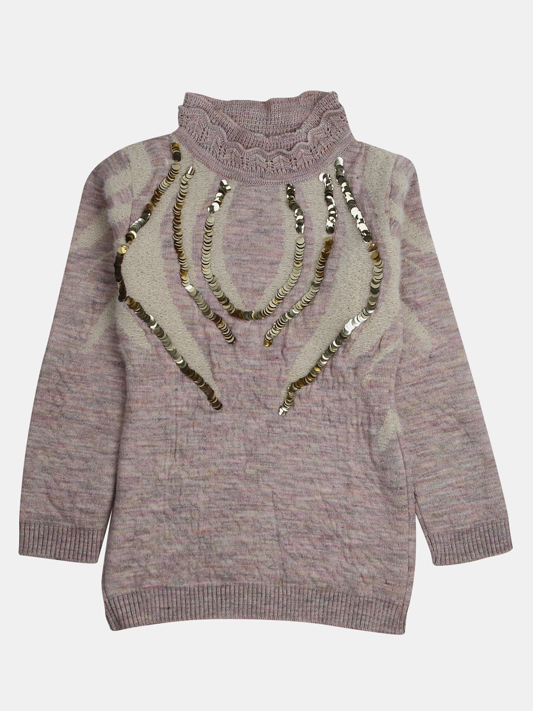 

V-Mart Girls Embellished Wool Pullover Sweatshirt, Pink
