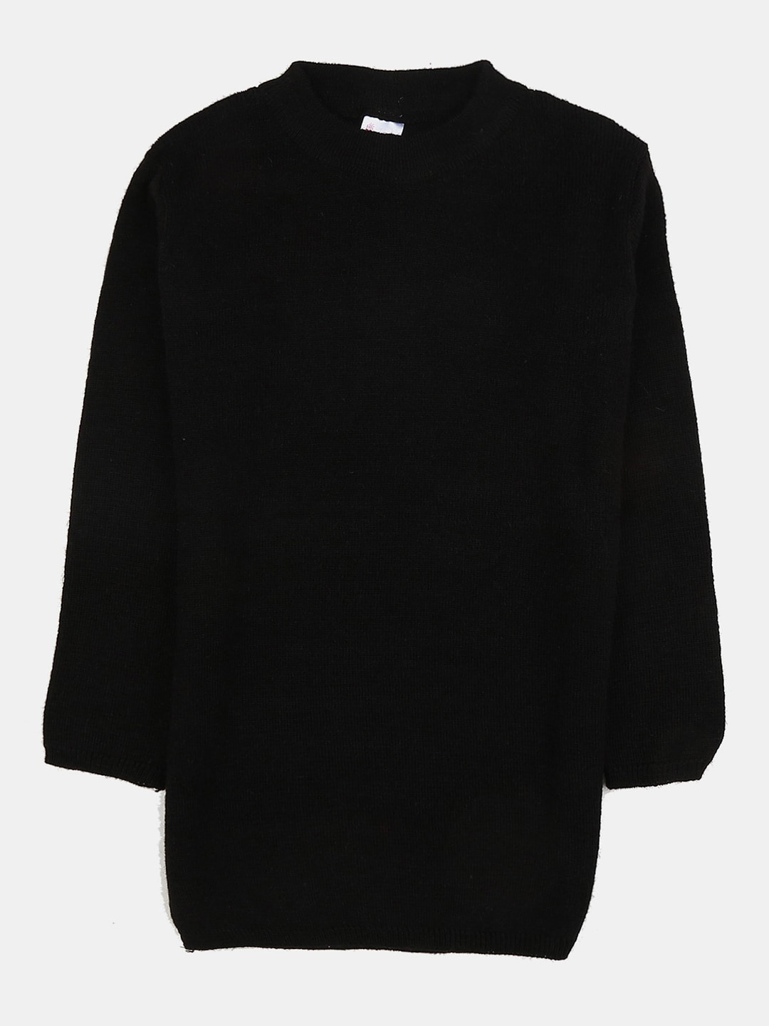 

V-Mart Girls Longline Wool Pullover, Black