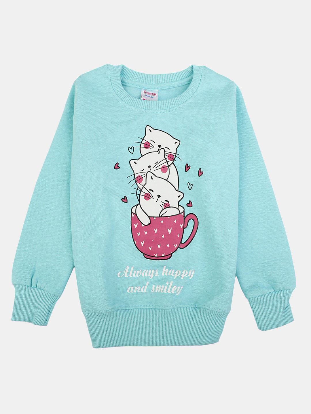 

V-Mart Girls Wool Printed Sweatshirt, Blue