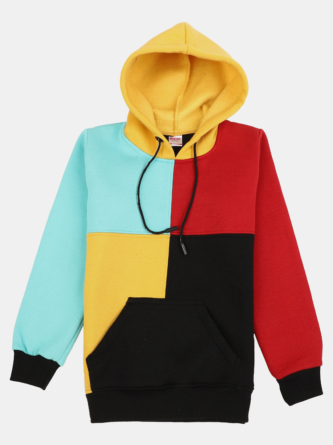 

V-Mart Girls Colourblocked Hooded Sweatshirt, Red