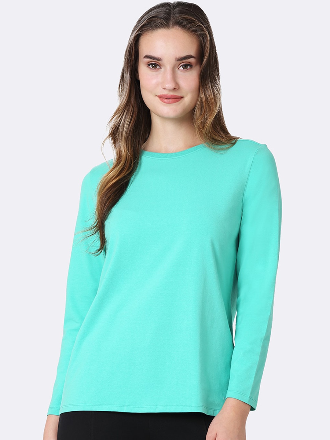 

Van Heusen Women Round Neck Full Sleeve Lounge T-Shirt, Teal