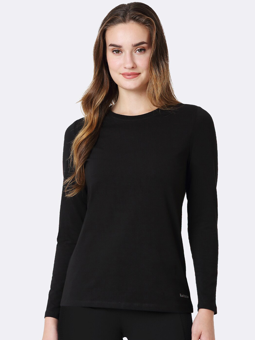 

Van Heusen Round Neck Full Sleeves Lounge T-Shirt, Black