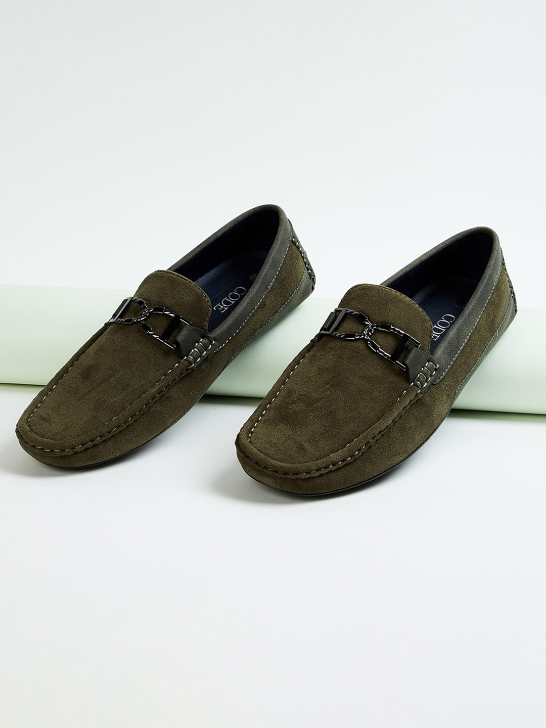 

CODE by Lifestyle Men Textured Formal Loafers, Olive