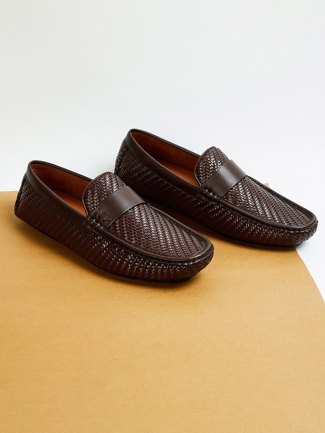 

CODE by Lifestyle Men Textured Formal Loafers, Brown