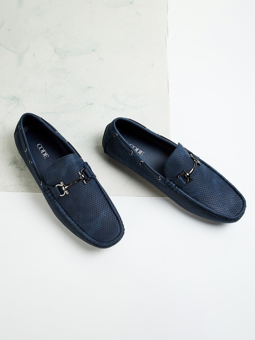 

CODE by Lifestyle Men Textured Formal Loafers, Navy blue