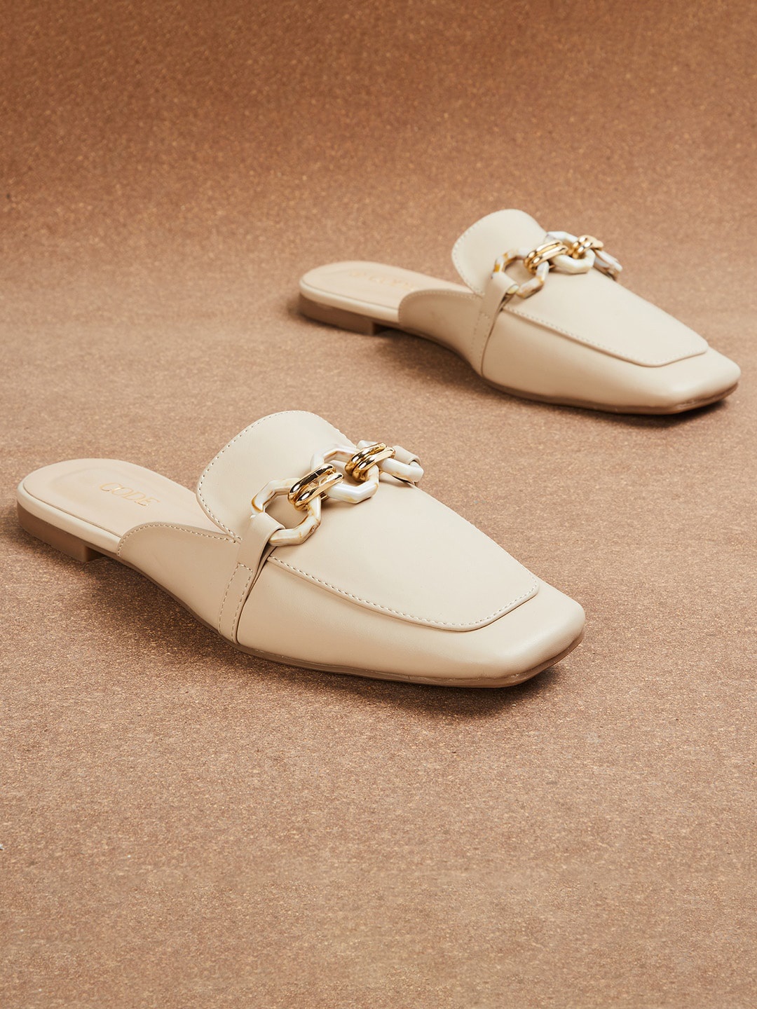 

CODE by Lifestyle Women Embellished Mules, Beige