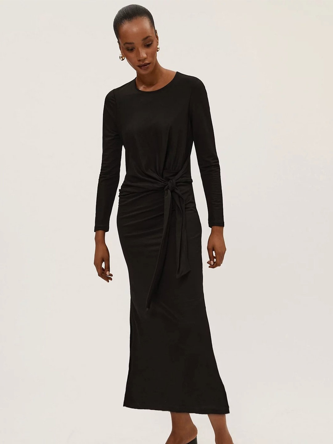 

Marks & Spencer Round Neck Sheath Midi Dress, Black