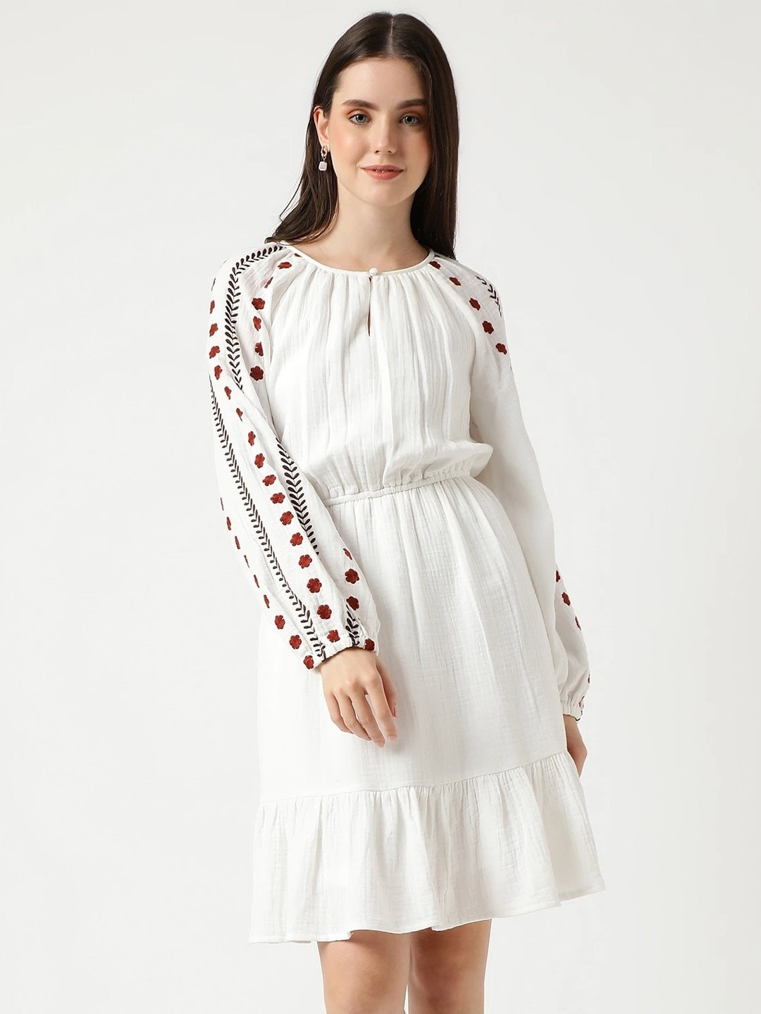 

Marks & Spencer Fit And Flare Pure Cotton Dress, White