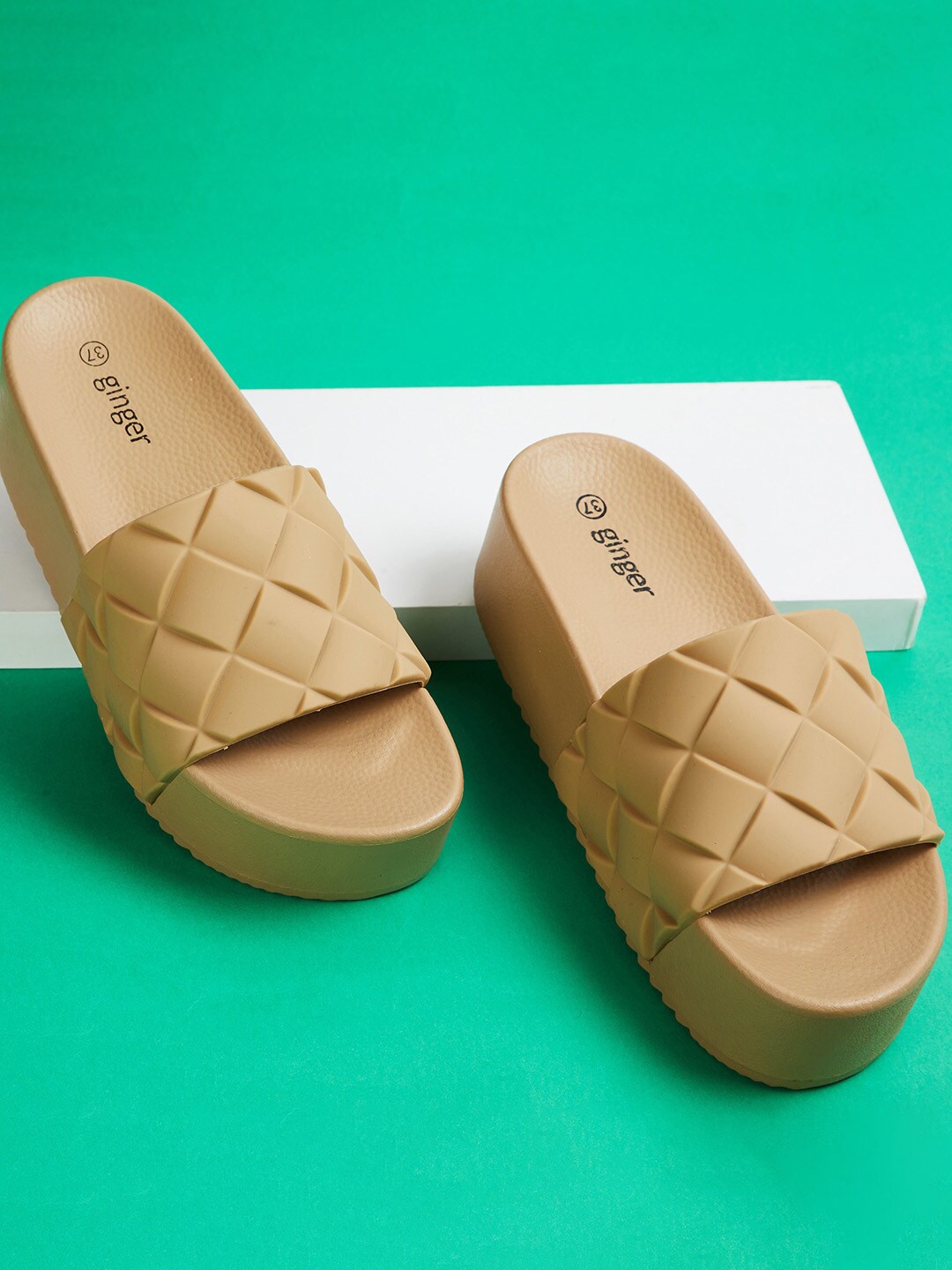 

Ginger by Lifestyle Textured Flatform Heels, Yellow