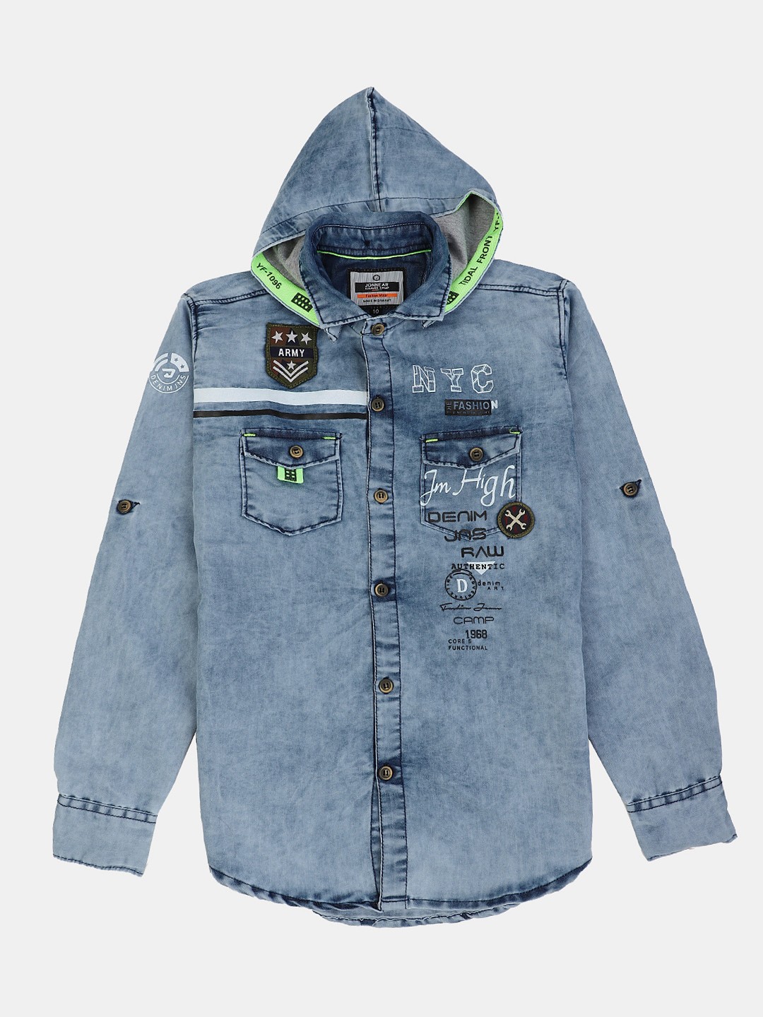 

V-Mart Boys Classic Faded Faded Casual Shirt, Blue