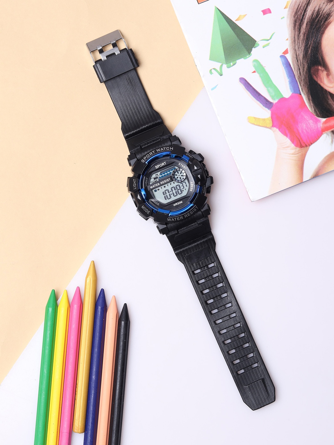 

Fantasy World Kids Patterned Dial & Straps Digital Multi Function Watch- FW-Sport-014-BL, Black