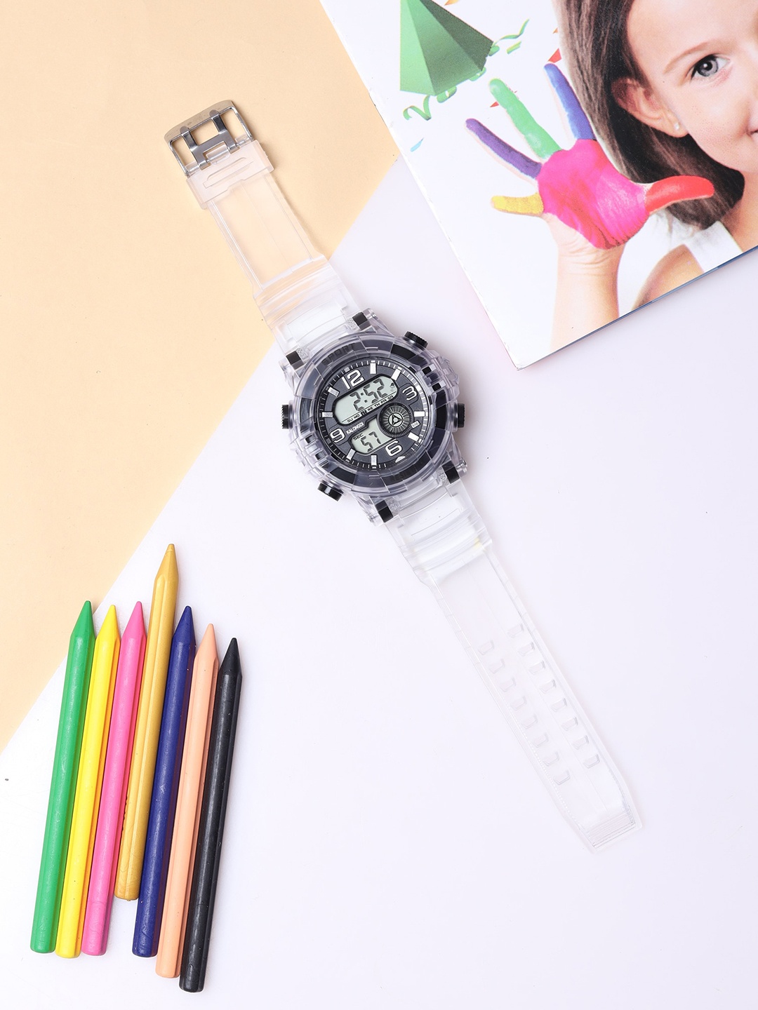 

Fantasy World Kids Patterned Dial & Digital Multi Function Watch FW-Sport-017, Grey