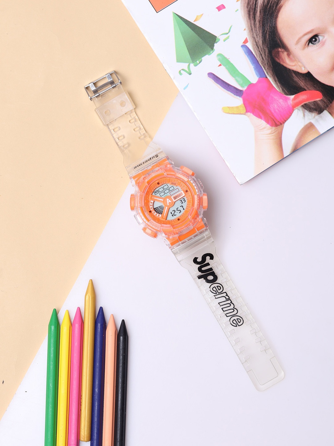 

Fantasy World Kids Bracelet Style Straps Digital Multi Function Watch FW-Sport-018-OR-, White