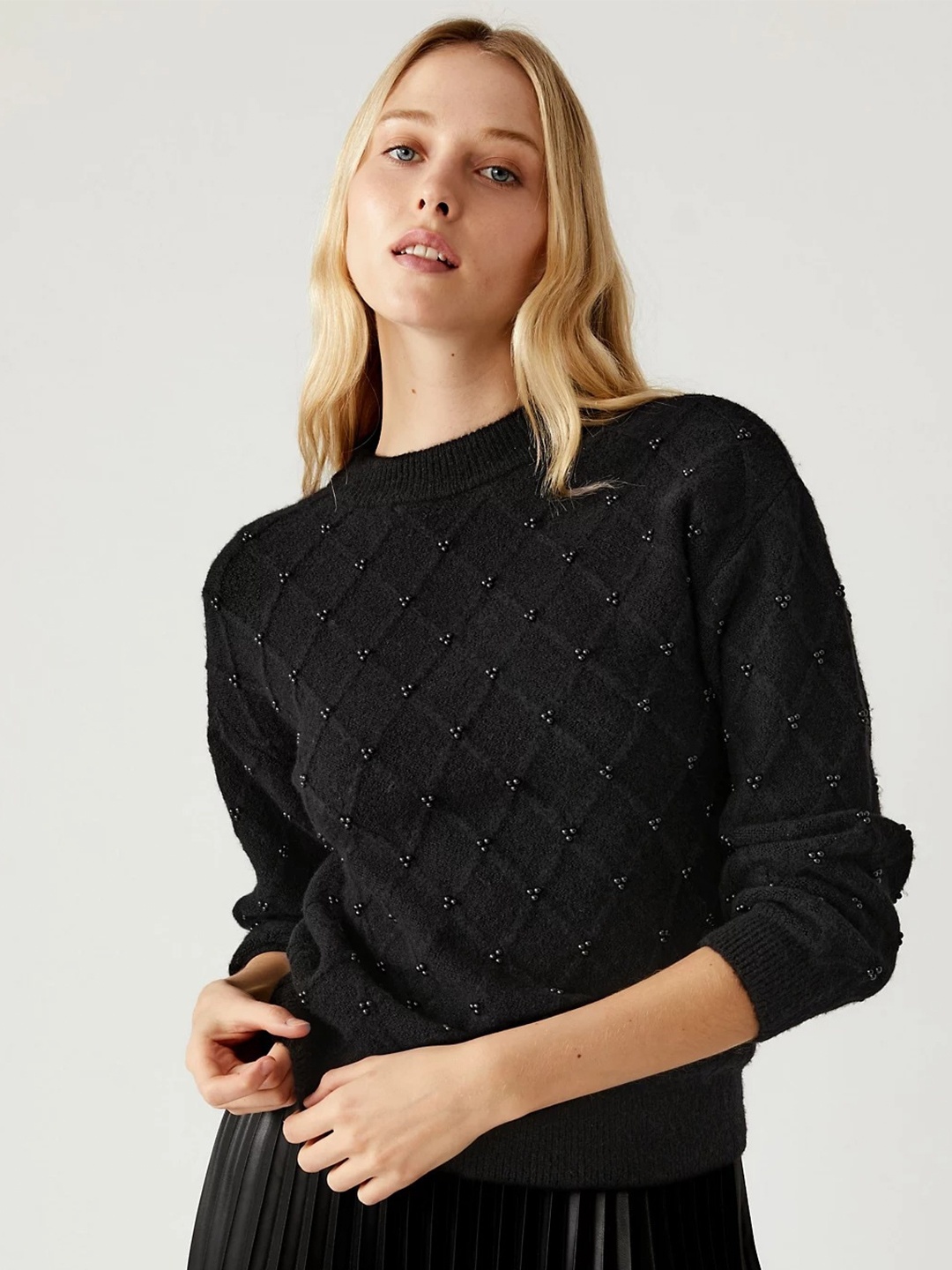 

Marks & Spencer Women Cable Knit Pullover Sweater, Black