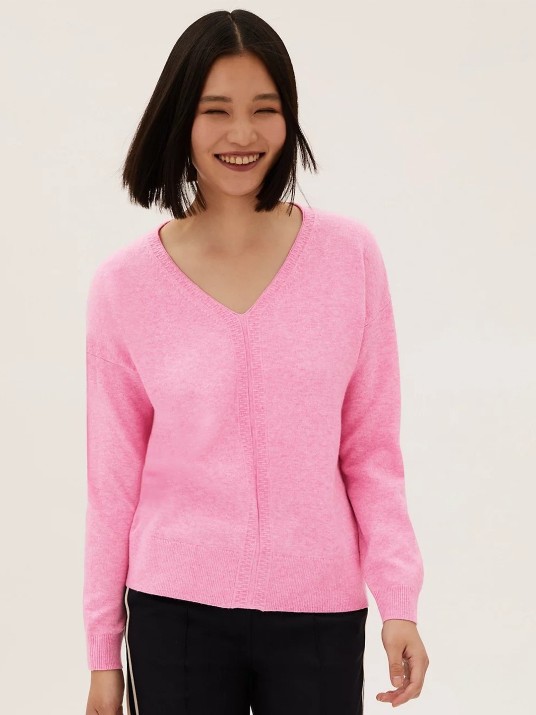 

Marks & Spencer Women Pullover Sweater, Pink