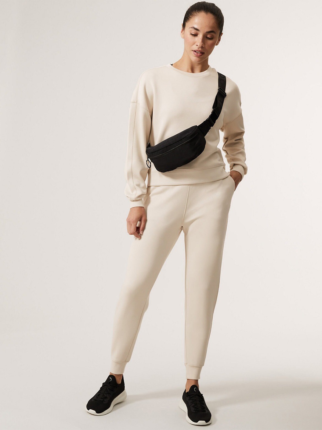 

Marks & Spencer Women Solid Round Neck Sweatshirt, Beige