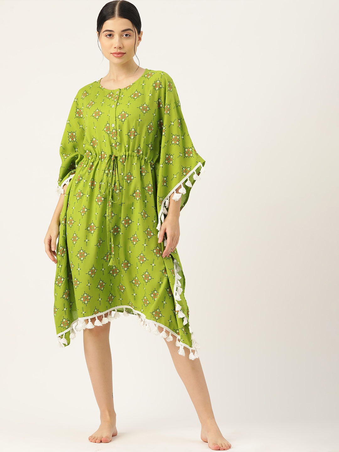 

ETC Printed Kaftan Nightdress, Green