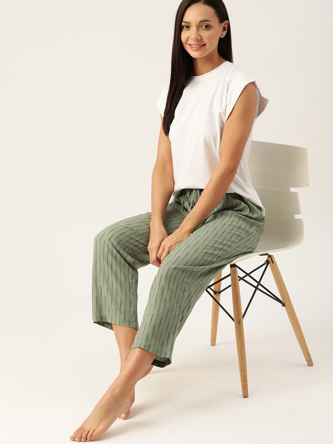 

ETC Printed Cropped Lounge Pants, Olive