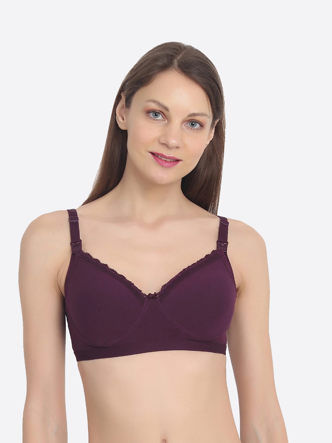 

Mylo Cotton Maternity Light Padded & Non Wired Nursing Bra, Purple