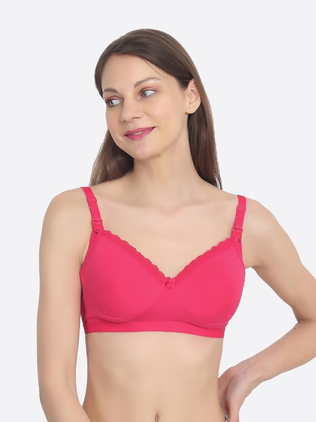 

Mylo Cotton Maternity Light Padded & Non Wired Nursing Bra, Pink