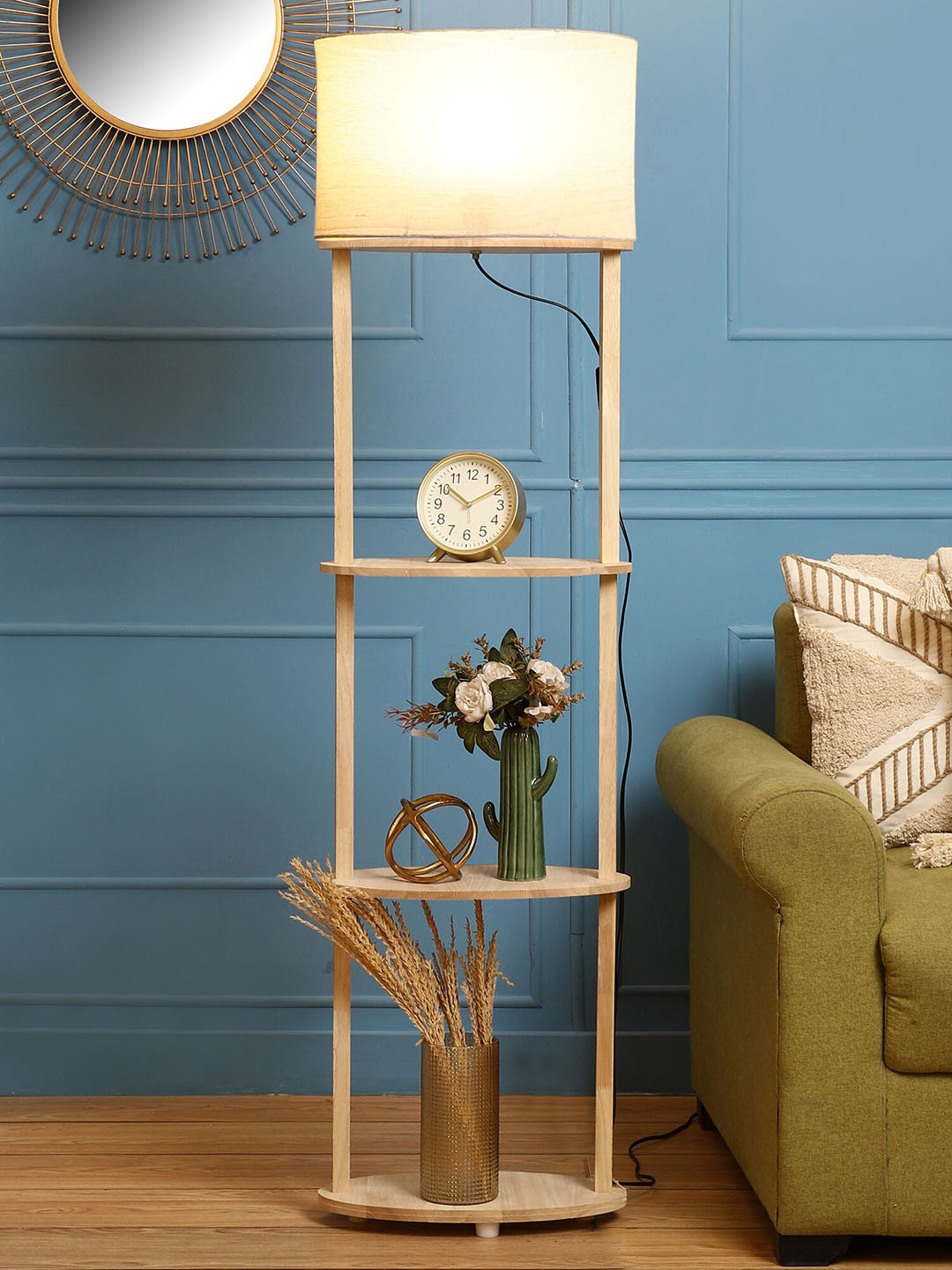 

SANDED EDGE Cream & White Textured 3-Tier Floor Lamp