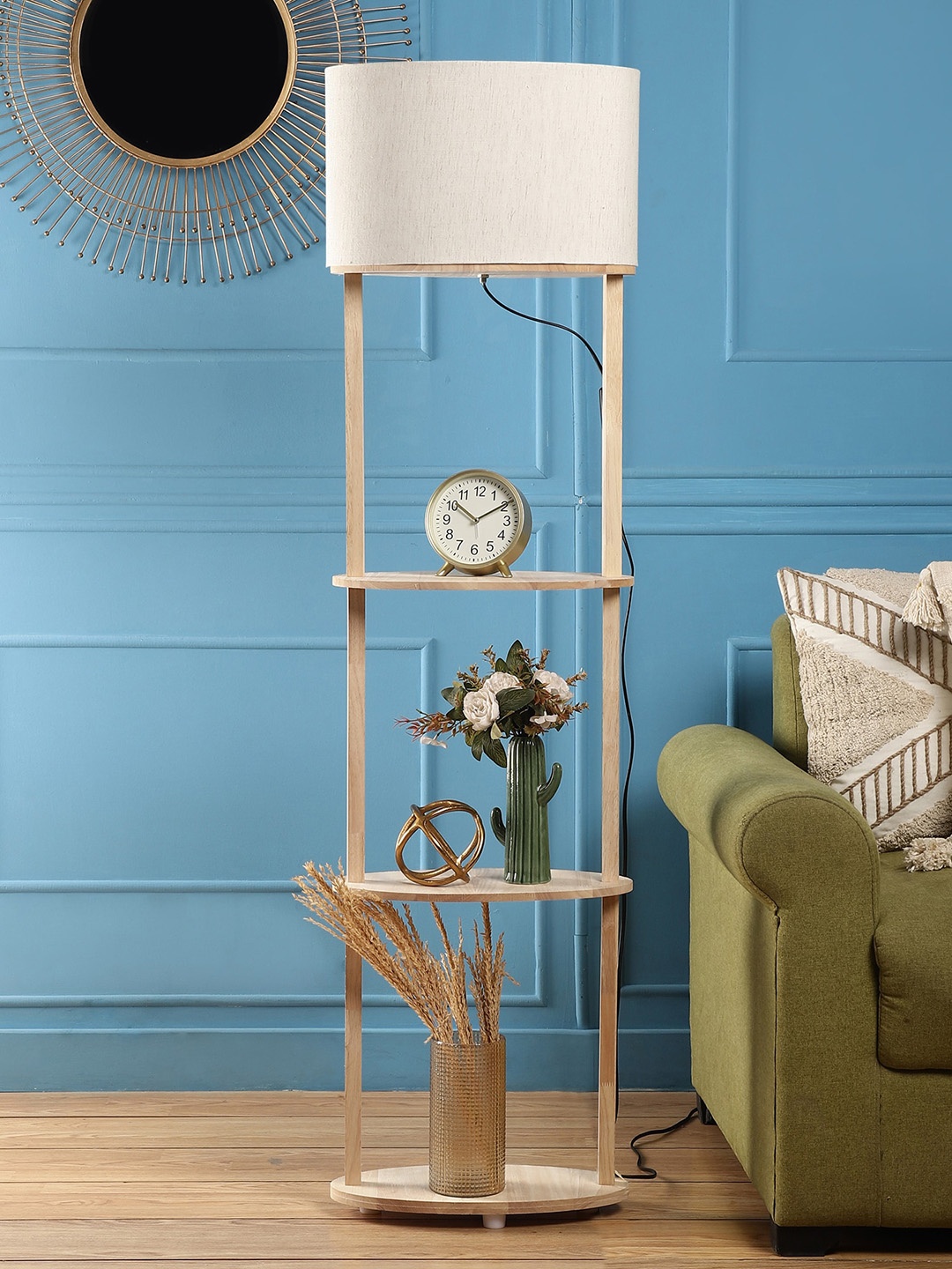 

SANDED EDGE Cream & White Textured 3-Tier Floor Lamp