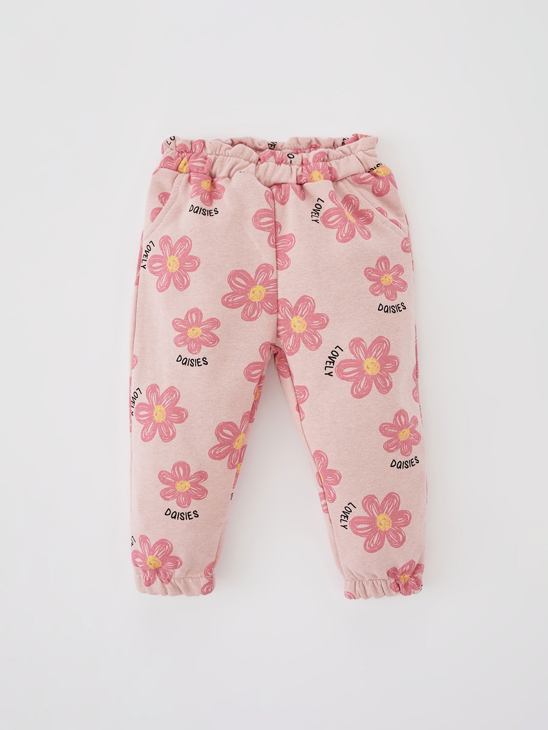 

DeFacto Girls Floral Printed Joggers, Pink