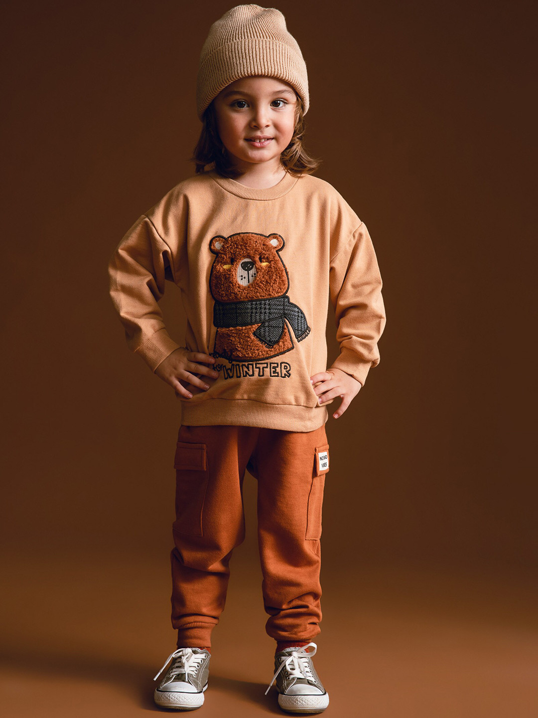 

DeFacto Boys Mid-Rise Regular Fit Pure Cotton Joggers, Orange