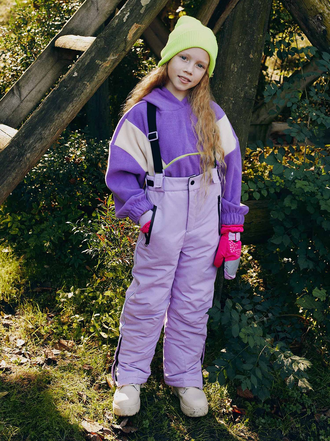 

DeFacto Girls Mid-Rise Regular Fit Trousers With Suspenders, Purple