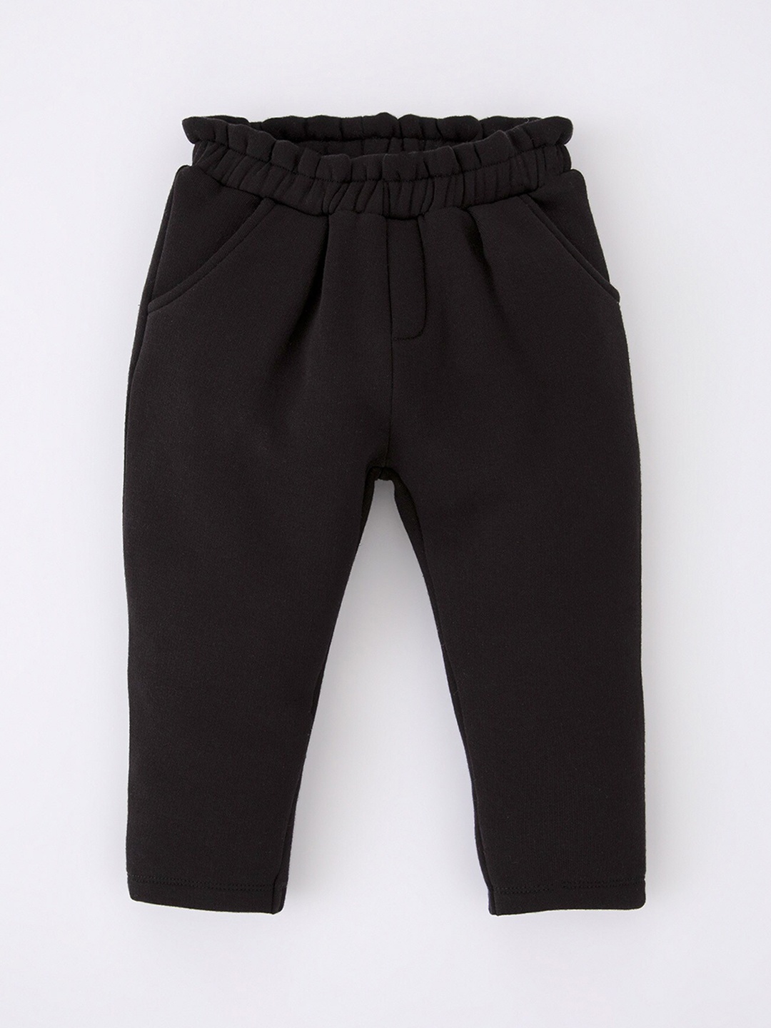 

DeFacto Girls Mid-Rise Regular Fit Trousers, Black