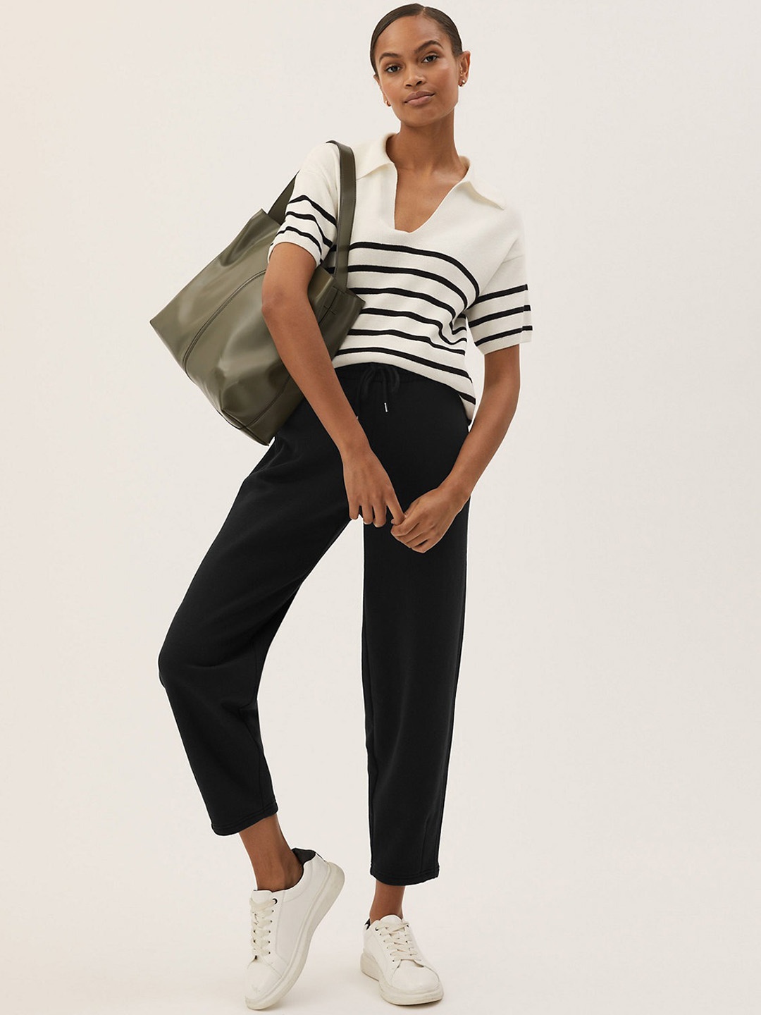 

Marks & Spencer Women High-Rise Joggers, Black