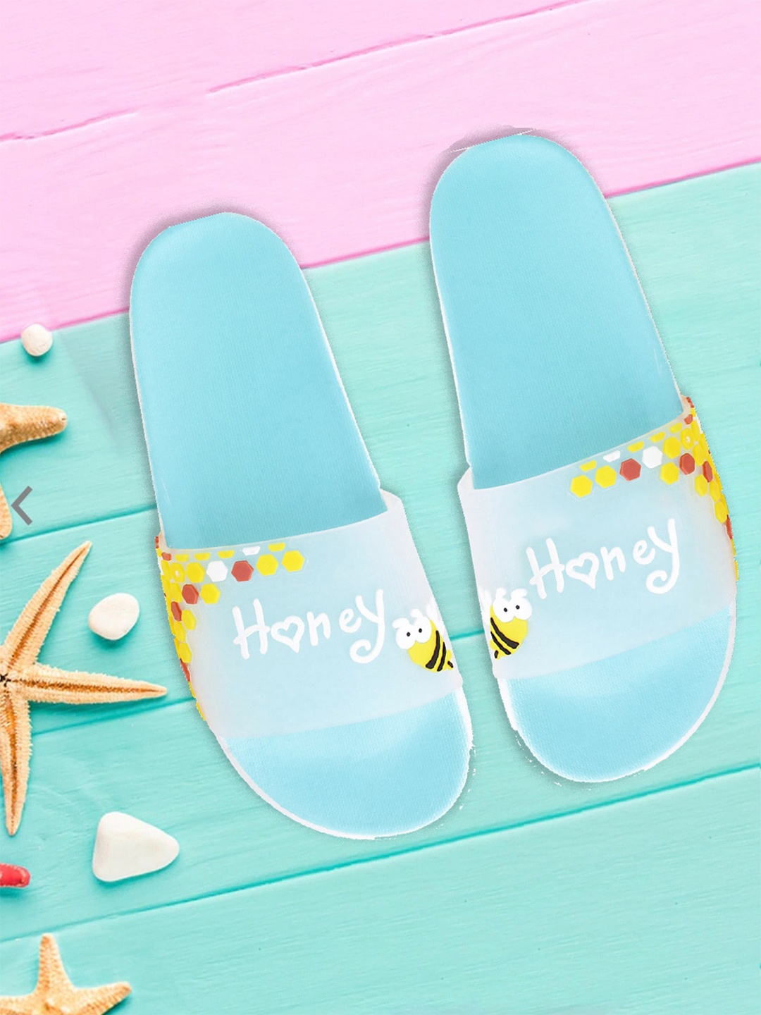 

Pampy Angel Women Printed Rubber Sliders, Blue