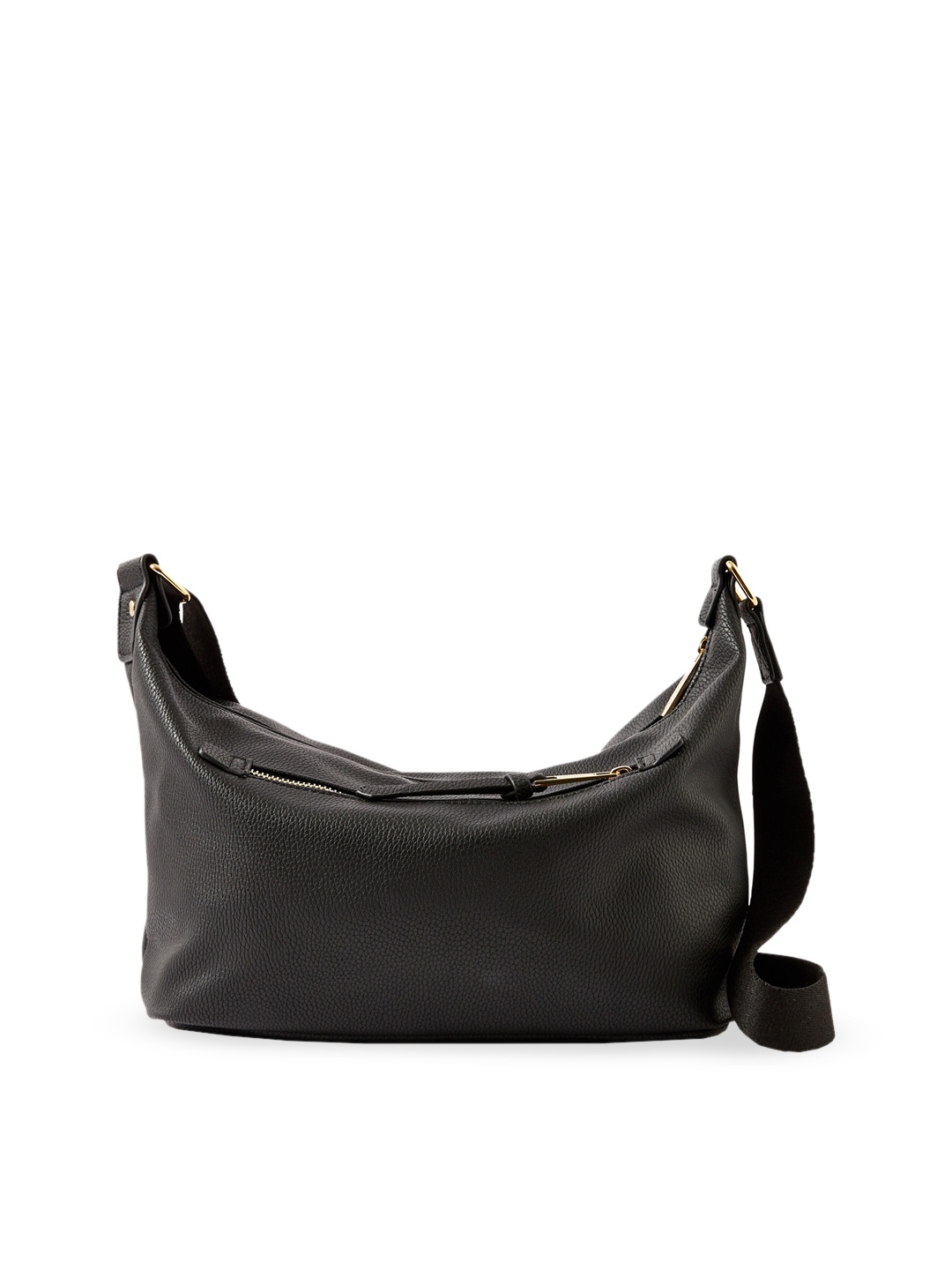 

Accessorize London Women Faux Leather Soft Casual Webbing Hobo Bag, Black