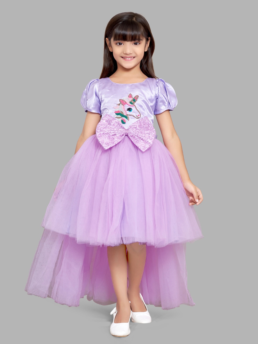 

Pink Chick Girls Embellished Fit And Flare Dress, Lavender