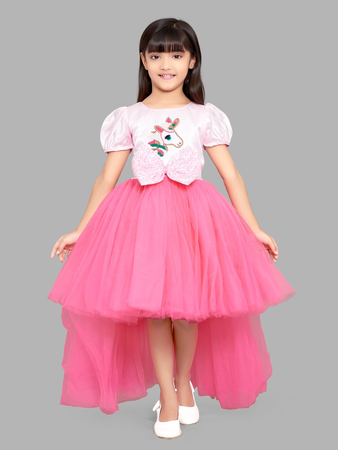 

Pink Chick Embellished Sequined Satin Dress